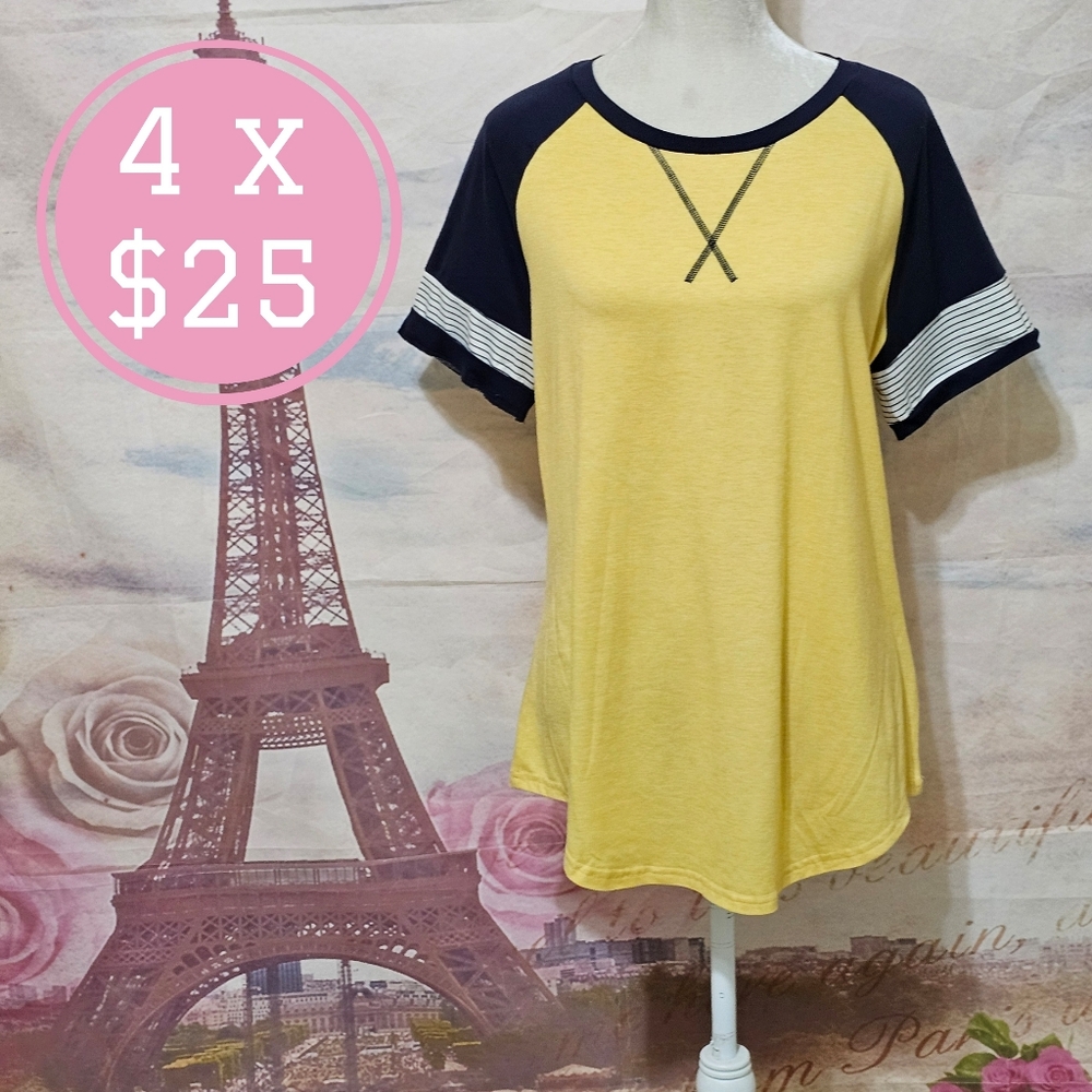 ADIBOSY Yellow and Black Women's Top